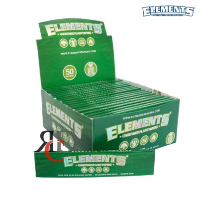 ELEMENTS PAPER GREEN - KING SLIM 50CT/PACK